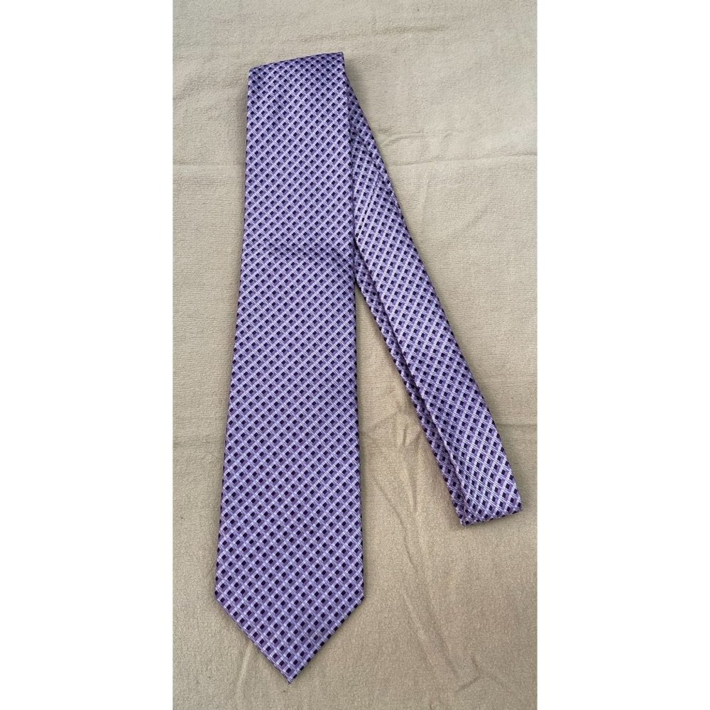 Mens Umberto Frasi Necktie TIE Purple Geometric